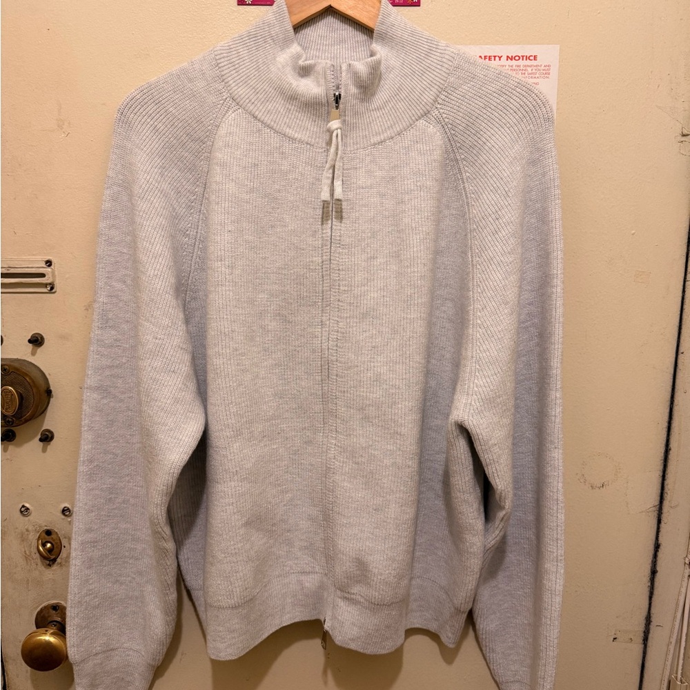 Gray Full-Zip Sweater